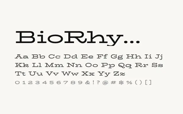 BioRhyme Expanded specimen from Google Fonts