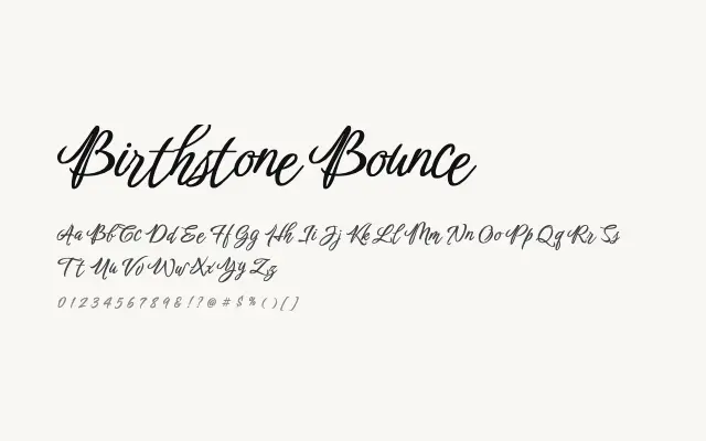 Birthstone Bounce specimen from Google Fonts