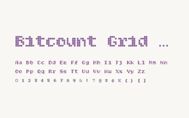 Bitcount Grid Double Ink specimen from Google Fonts