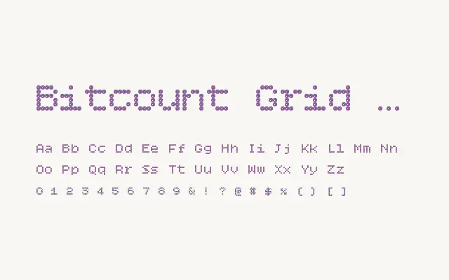 Bitcount Grid Single Ink specimen from Google Fonts