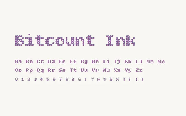 Bitcount Ink specimen from Google Fonts