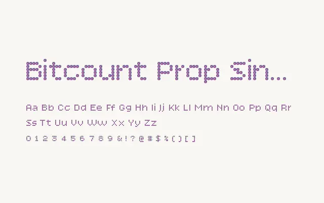 Bitcount Prop Single Ink specimen from Google Fonts