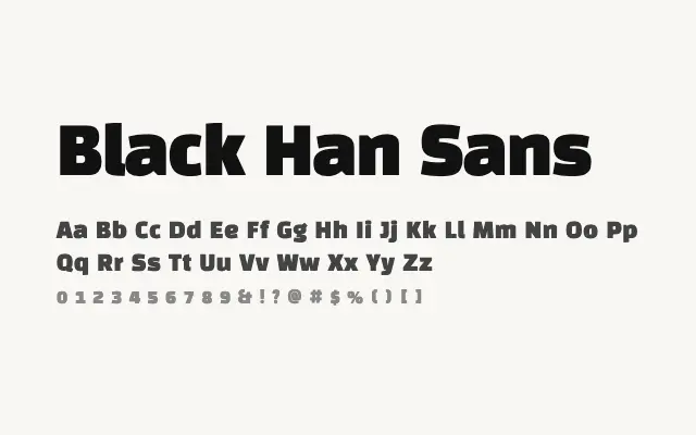 Black Han Sans specimen from Google Fonts