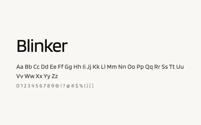 Blinker specimen from Google Fonts