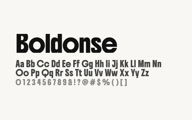 Boldonse specimen from Google Fonts