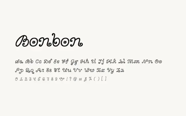 Bonbon specimen from Google Fonts