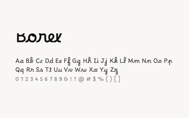 Borel specimen from Google Fonts