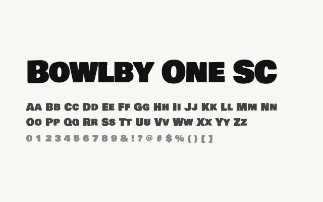 Bowlby One SC specimen from Google Fonts