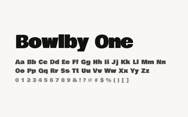 Bowlby One specimen from Google Fonts