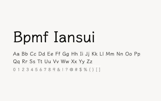 Bpmf Iansui specimen from Google Fonts