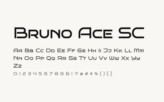 Bruno Ace SC specimen from Google Fonts