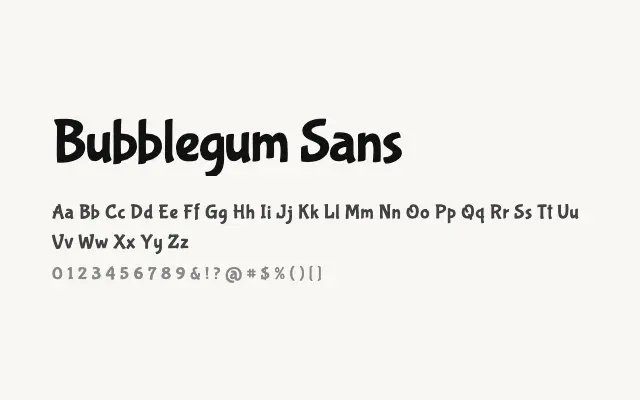 Bubblegum Sans specimen from Google Fonts