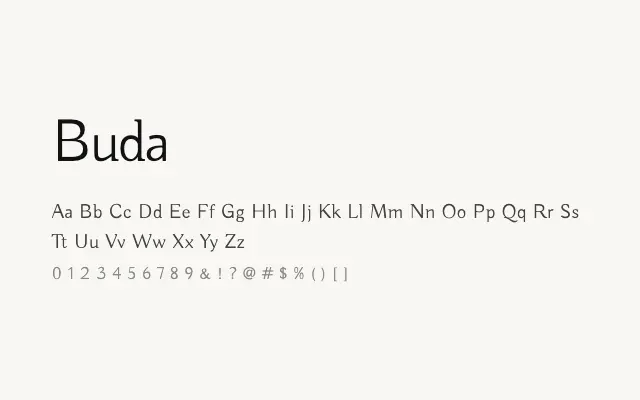 Buda specimen from Google Fonts