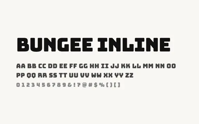 Bungee Inline specimen from Google Fonts