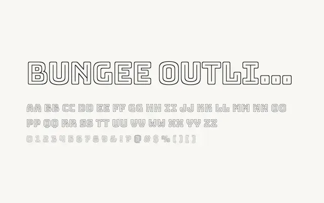 Bungee Outline specimen from Google Fonts
