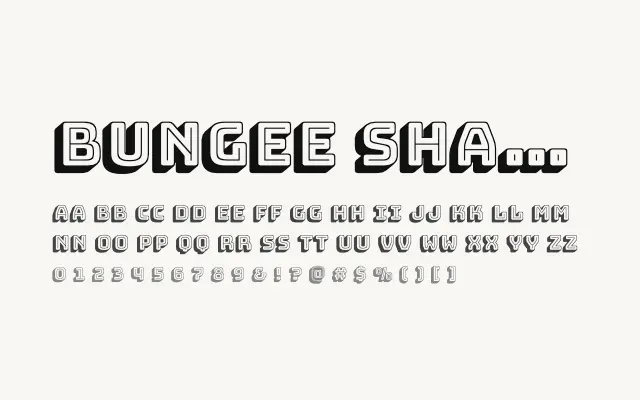 Bungee Shade specimen from Google Fonts