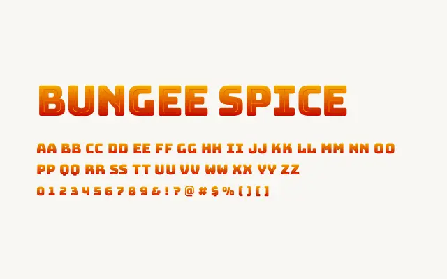 Bungee Spice specimen from Google Fonts