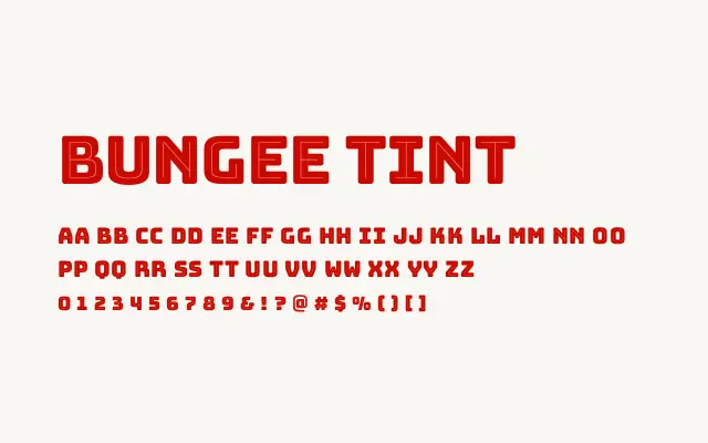 Bungee Tint specimen from Google Fonts