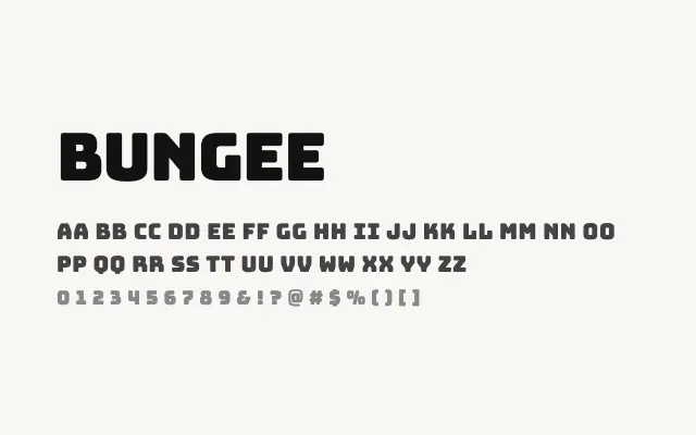 Bungee specimen from Google Fonts