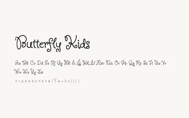 Butterfly Kids specimen from Google Fonts