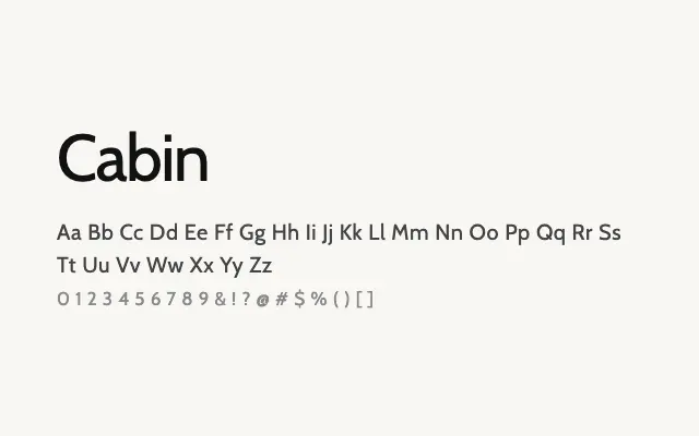 Cabin specimen from Google Fonts