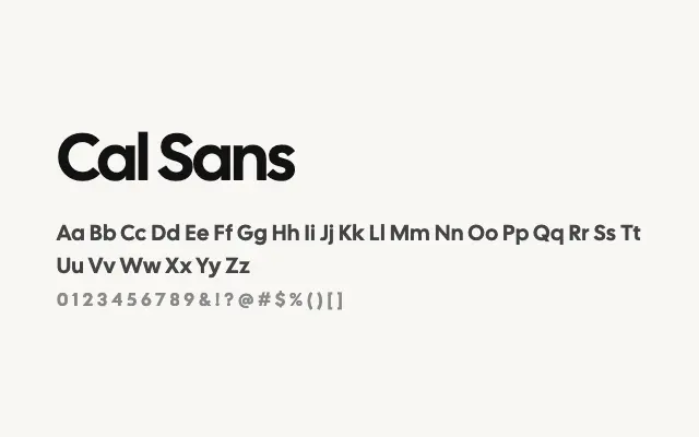 Cal Sans specimen from Google Fonts