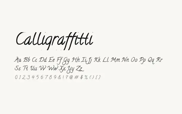 Calligraffitti specimen from Google Fonts