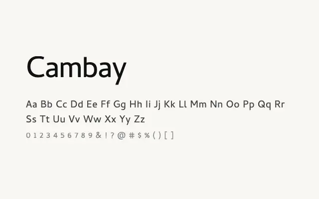 Cambay specimen from Google Fonts