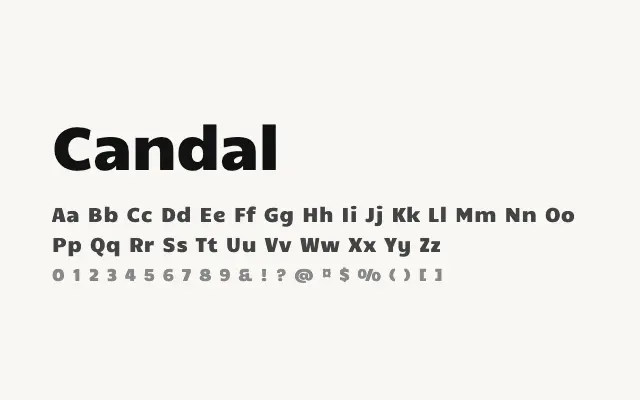 Candal specimen from Google Fonts
