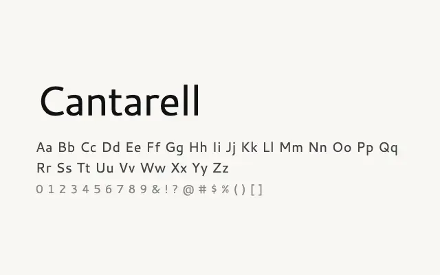 Cantarell specimen from Google Fonts