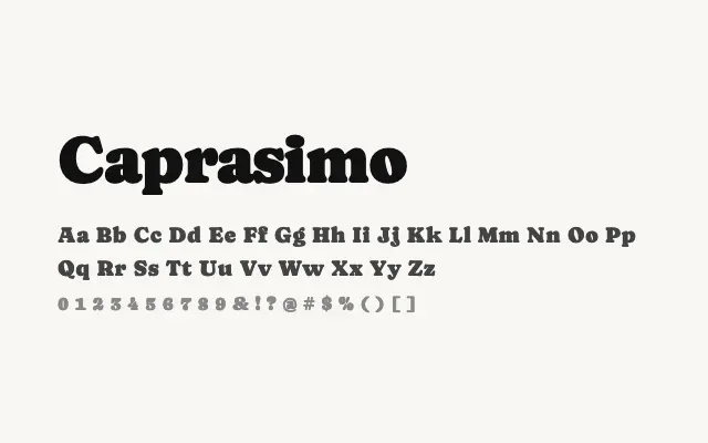 Caprasimo specimen from Google Fonts
