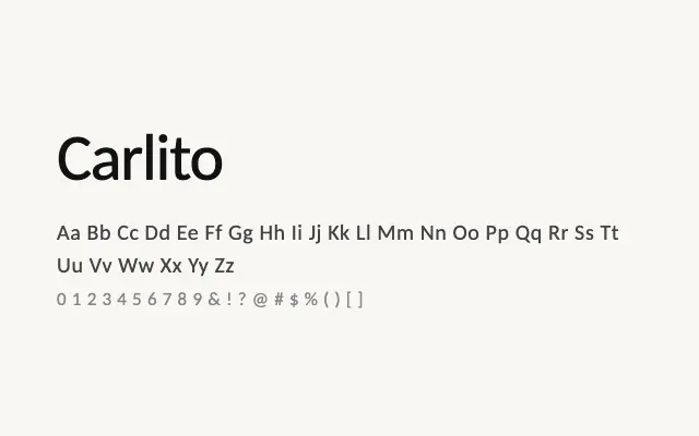 Carlito specimen from Google Fonts