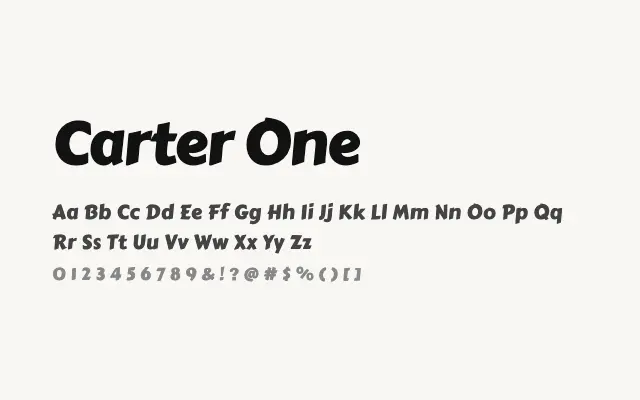Carter One specimen from Google Fonts