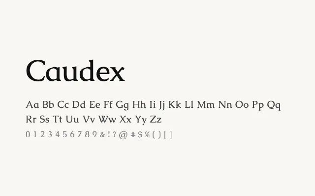 Caudex specimen from Google Fonts