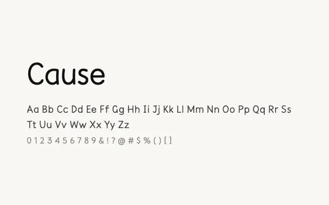 Cause specimen from Google Fonts