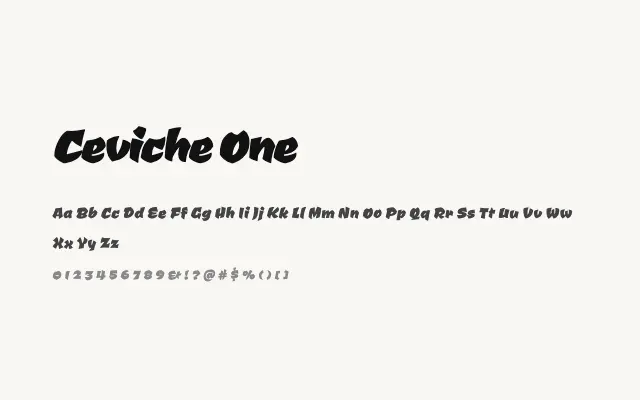 Ceviche One specimen from Google Fonts