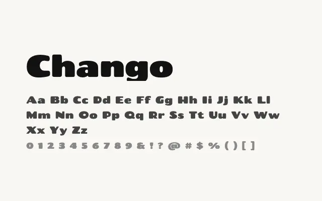 Chango specimen from Google Fonts