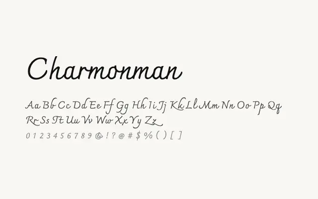 Charmonman specimen from Google Fonts