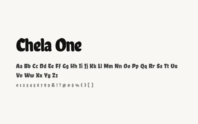 Chela One specimen from Google Fonts