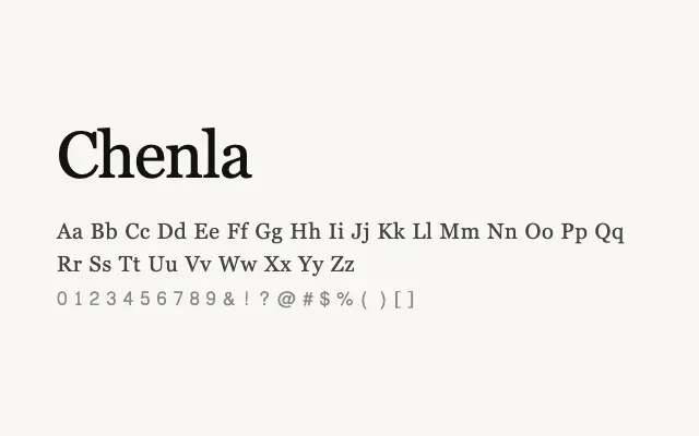 Chenla specimen from Google Fonts