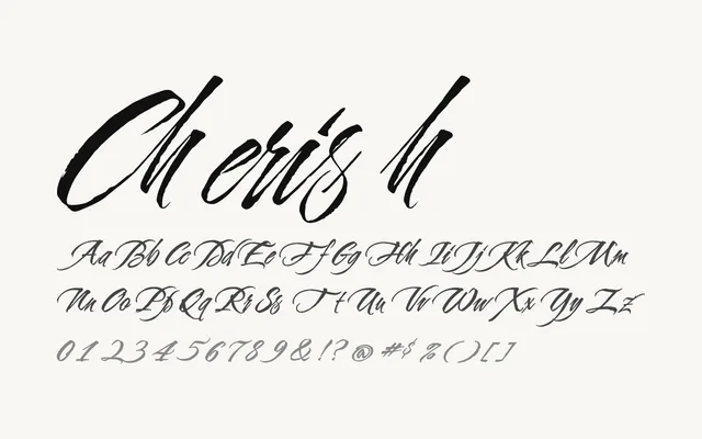 Cherish specimen from Google Fonts