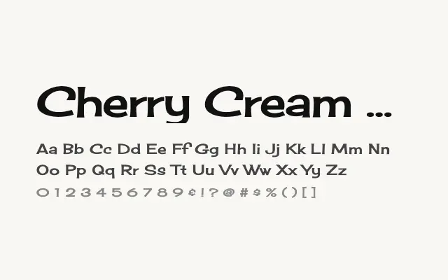 Cherry Cream Soda specimen from Google Fonts