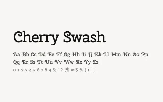 Cherry Swash specimen from Google Fonts