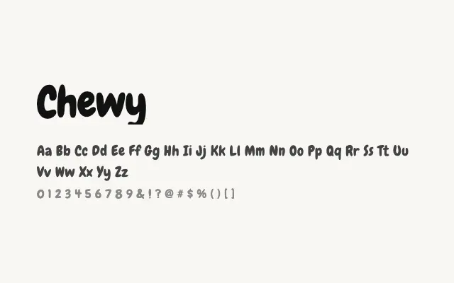 Chewy specimen from Google Fonts
