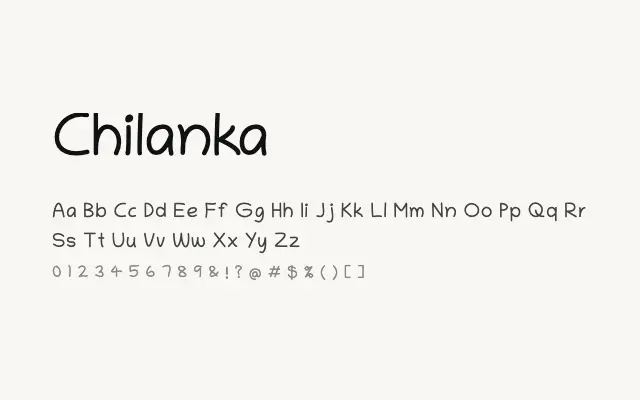 Chilanka specimen from Google Fonts
