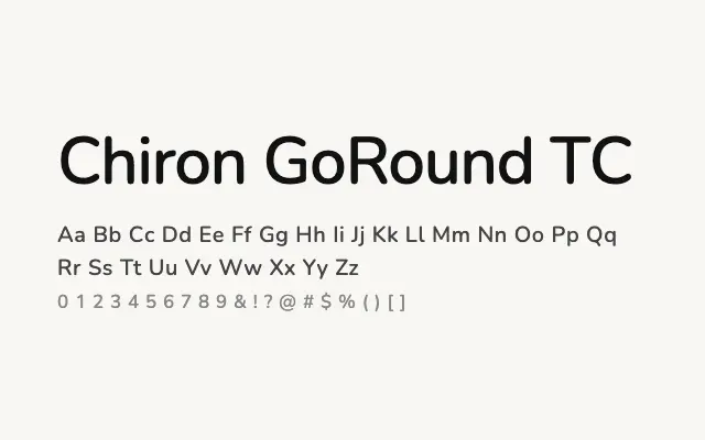 Chiron GoRound TC specimen from Google Fonts
