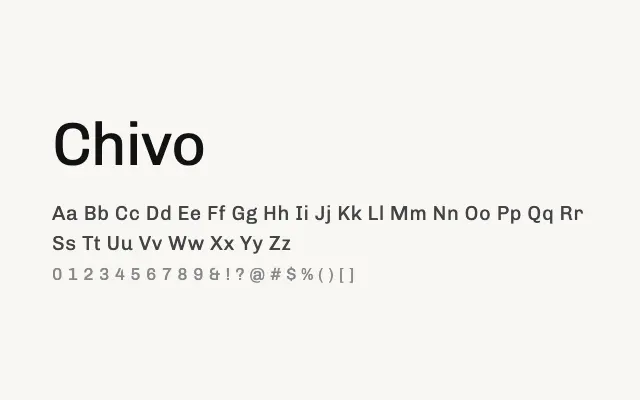 Chivo specimen from Google Fonts