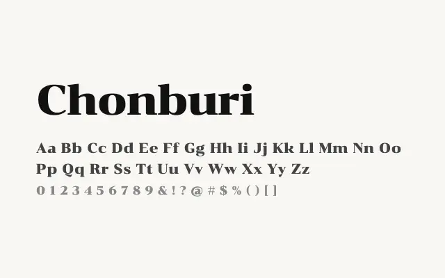 Chonburi specimen from Google Fonts