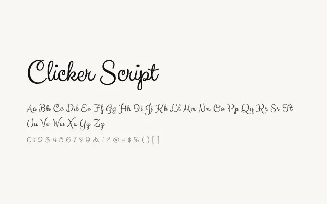 Clicker Script specimen from Google Fonts
