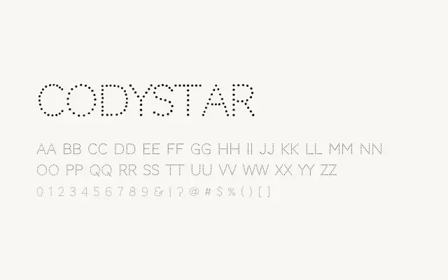 Codystar specimen from Google Fonts